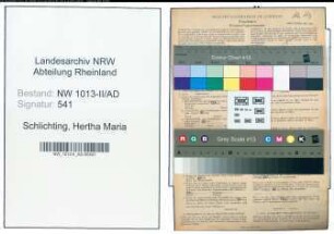 Entnazifizierung Hertha Maria Von Schlichting , geb. 13.12.1901 (Bibliothekarin)