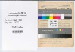 Entnazifizierung Lothar Wolff, geb. 27.09.1899 (Konsistorialoberinspektor)