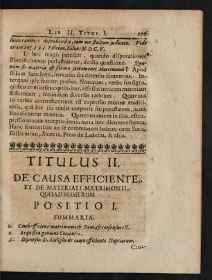 Titulus II. De Causa Efficiente, Et De Materiali Matrimonii, Quoadnumerum