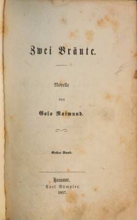 Zwei Bräute : Novelle, 1