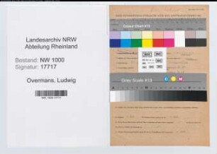 Entnazifizierung Ludwig Overmans, geb. 28.02.1912 (Angest.)