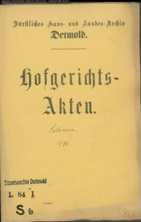 Salomon, Abraham in Horn - Testamentseröffnung