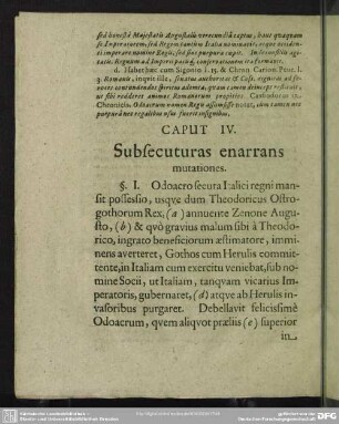 Caput IV. Subsecuturas enarrans mutationes