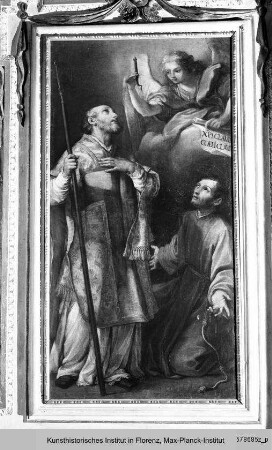 Kapellendekoration : Der heilige Alberto und der selige Pietro Gargalini in Anbetung des Nagels