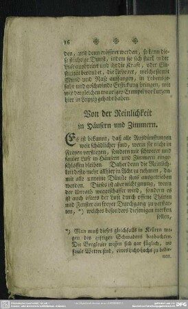 Von der Reinlichkeit in Häusern und Zimmern