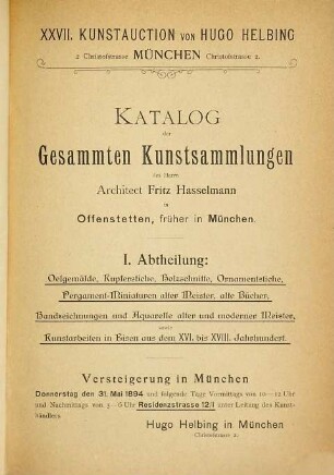Versteigerung. 1894, 31. Mai = [565]