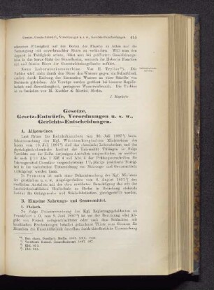 Gesetze, Gesetz-Entwürfe, Verordnungen u.s.w., Gerichts-Entscheidungen