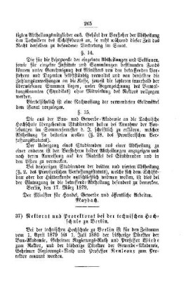 Rektorat und Prorektorat bei der technischen Hochschule zu Berlin : [II. Universitäten, Akademien etc.]