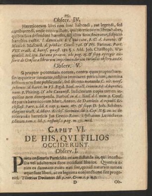 Caput VI. De His Qui Filios Occiderunt.