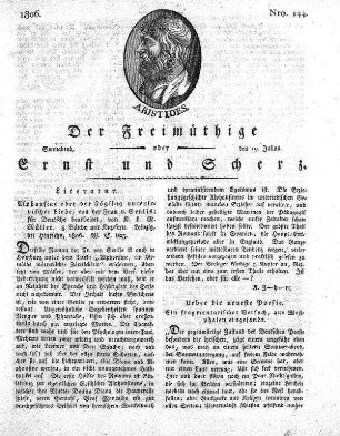 Nro. 144, Sonnabend, den 19. Julius 1806
