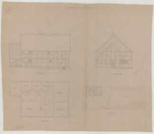 Görne (Kreis Westhavelland): Hof Könicke. Bauernhaus (Lageplan, Grundriss, Ansichten)