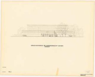 Verwaltungsgebäude der Sächsischen Bauernschaft, Dresden: Ansicht von der Ammonstraße (Variante)