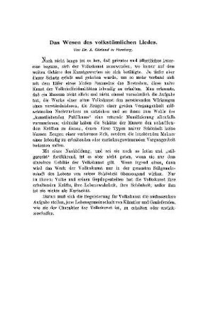 Das Wesen des volkstümlichen Liedes