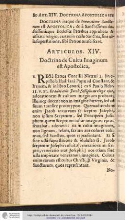 Articulus XIV