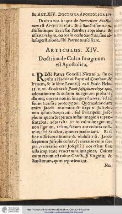 Articulus XIV