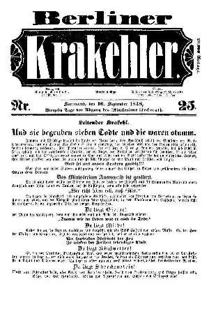 No 25.: No 25, 16.September 1848