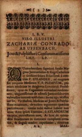 Jo. Herm. Fürstenau De morbis iureconsultorum epistola : ad virum illustrem Zachariam Conradum ab Uffenbach, ictum et polyhistora sine exemplum maximum