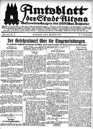 Nummer 49 : Sonnabend, den 4. Dezember 1926
