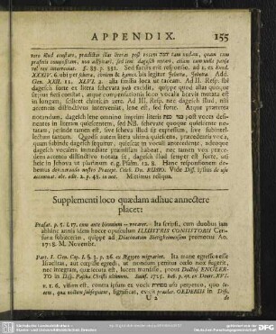 Supplementi loco quaedam adhuce annectere placet