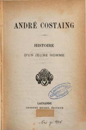 Histoire d'un jeune homme