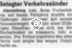 Betagter Verkehrssünder