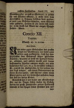 Concio XII. Textus: Matth. 27 . v. 11 - 20.