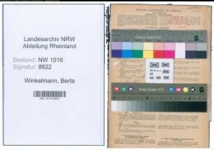 Entnazifizierung Berta Winkelmann , geb. 16.04.1895 (Bueroangestellte)