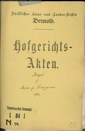 Nagel, Witwe zu Oerlinghausen gegen Meier zu Ermgassen - Schuldforderung