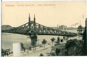 Budapest. Franz-Josephs-Brücke (1894-1896) : Budapest. Franz-Josephs-Brücke (1894-1896; János Feketeházy) über die Donau