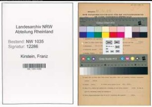 Entnazifizierung Franz Kirstein , geb. 16.10.1897 (Versandmeister)