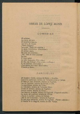 Obras de López Monís