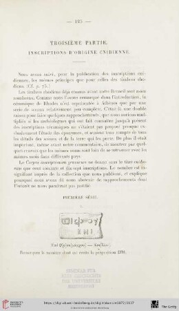 Troisième partie: Inscriptions d'origine Cnidienne