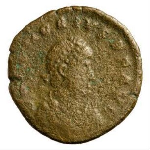 Münze, Aes 2, 15. Mai 392 bis 17. Januar 395 n. Chr.