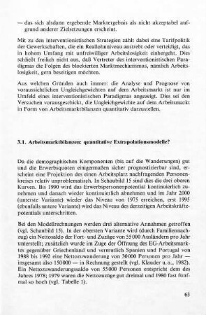 3.1. Arbeitsmarktbilanzen: quantitative Explorationsmodelle