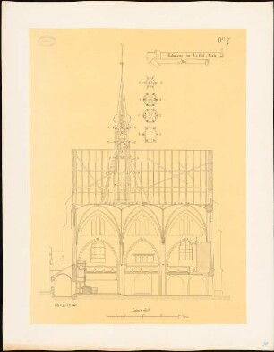 Heiliggeistkirche, Kiel Wiederherstellungsplan: Längsschnitt
