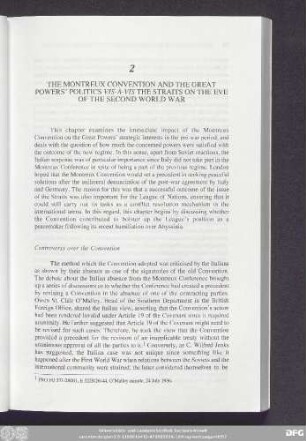 2 The Montreux Convention And The Great Powers' Politics Vis-À-Vis The Straits On The Eve Of The Second World War