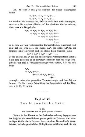 Capitel VI. Der binomische Satz.
