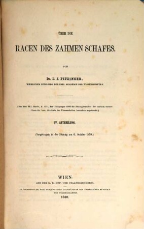 Über die Racen des zahmen Schafes, 4