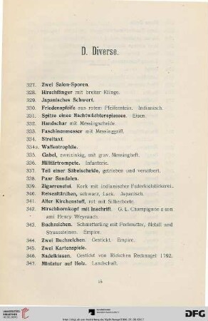 Diverse (Nr. 327-391)