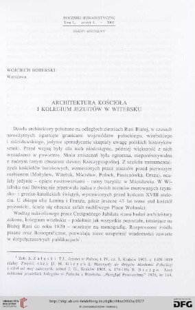 50: Architektura kościoła i kolegium jezuitów w Witebsku