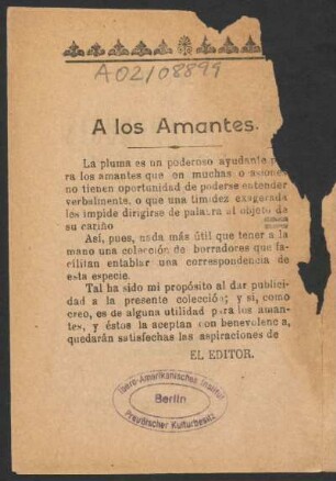 A los amantes.