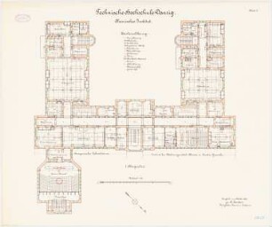 Chemisches Institut der Technischen Hochschule Danzig: Grundriss 1. OG 1:100