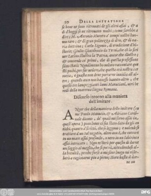 Discorso intorno alla maniera dell'imitare.