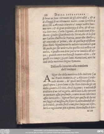 Discorso intorno alla maniera dell'imitare.