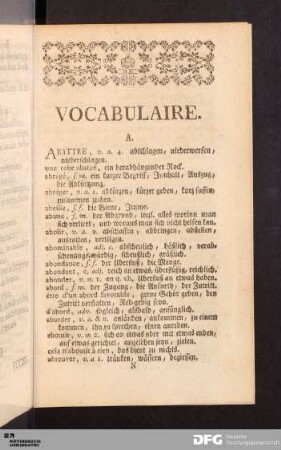 Vocabulaire