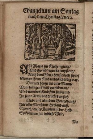 Evangelium am Sontag nach dem Christag/ Luce 2.