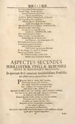 Aspectus secundus.
