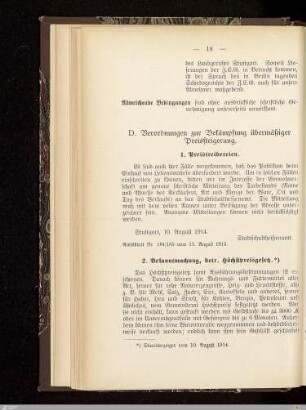 D. Verordnungen zur Bekämpfung übermäßiger Preissteigerung