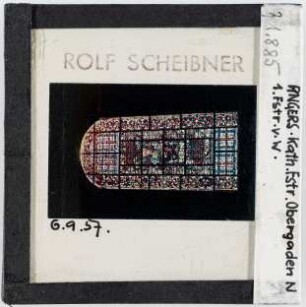Angers: Kathedrale, Glasfenster, Obergaden Nord, erstes Fenster von Westen, aufgenommen 6.9.1957