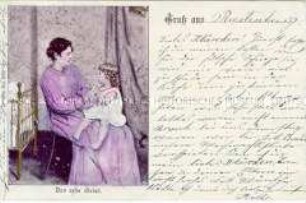 Postkarte mit Mutter und Kind
